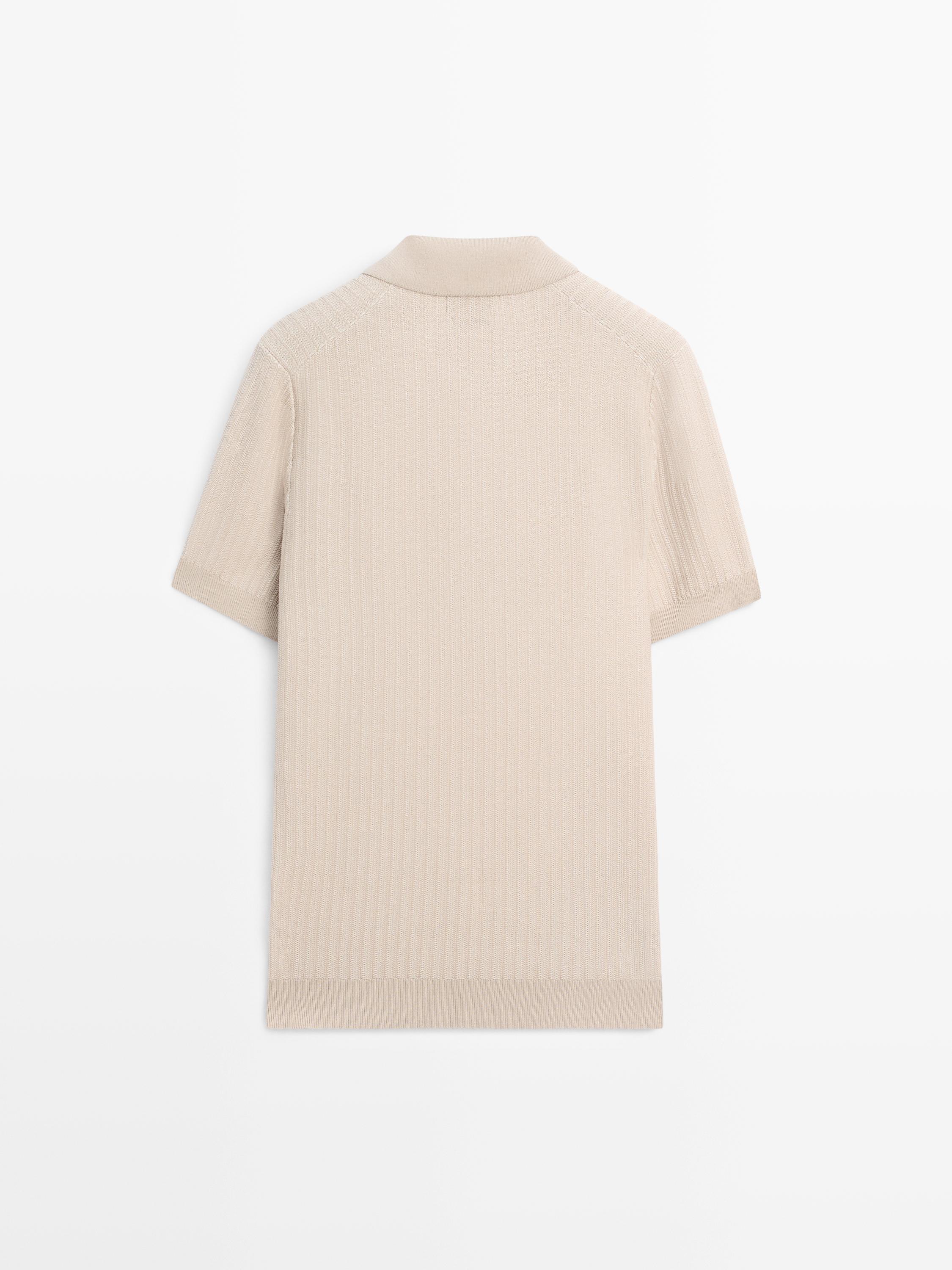 Pull polo en maille jacquard
